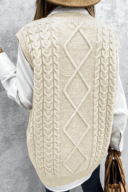 Fall Oversized Vest Knit Sweater Tank Pullover