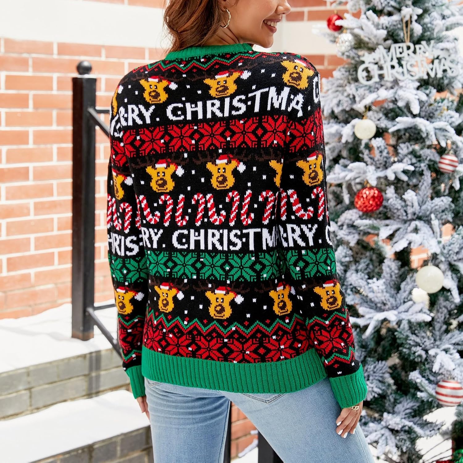 Black Elk Long Sleeve Ugly Sweater Christmas