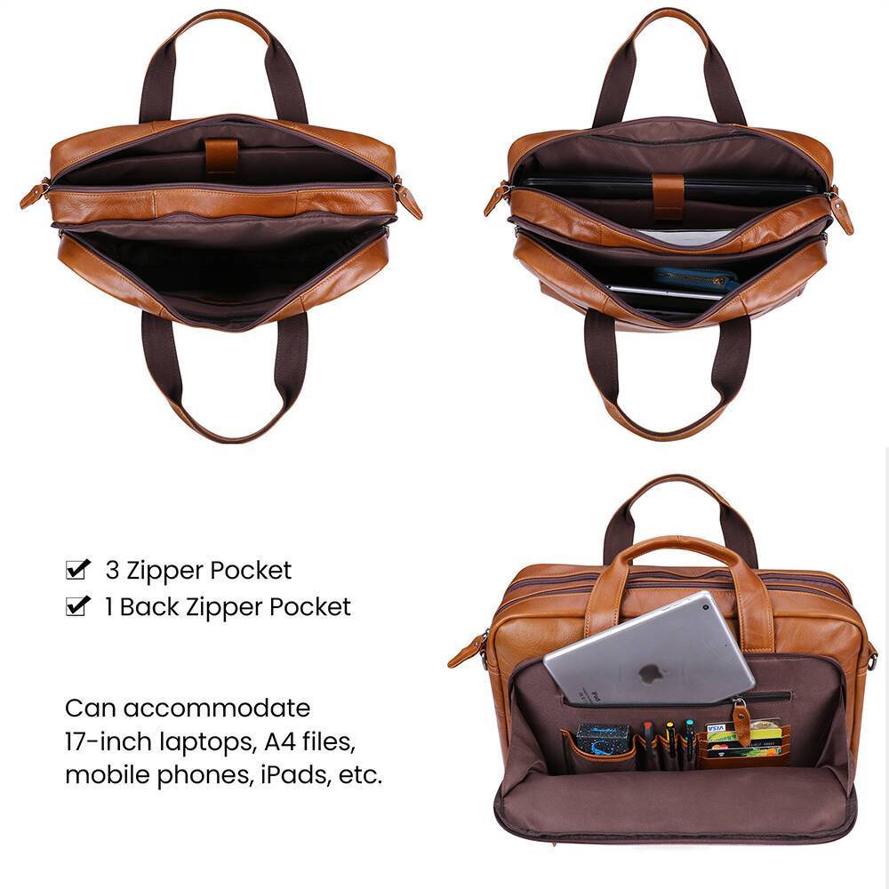Men's Vintage Leather Briefcase laptop