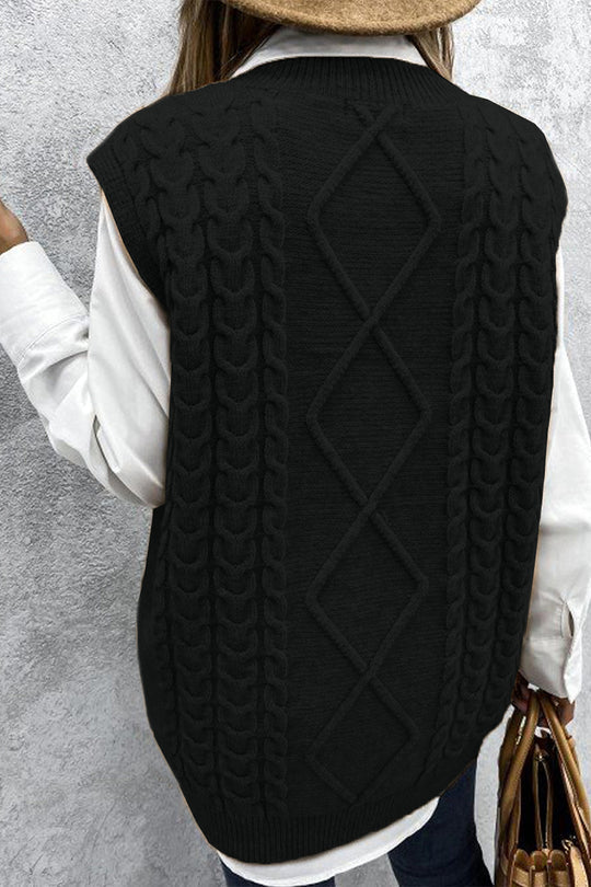 Fall Oversized Vest Knit Sweater Tank Pullover