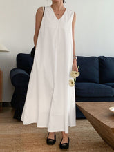 Load image into Gallery viewer, Simple Loose Sleeveless V-Neck Midi Dresses
