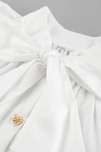 Load image into Gallery viewer, Elegant Lace Up Buckle Ribbon Collar Loose Mini Dress

