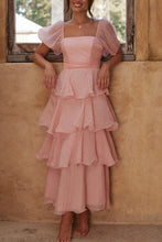 Load image into Gallery viewer, Classic Flounce Square Neck Tiered Midi Dress

