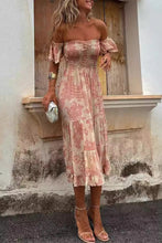 Load image into Gallery viewer, Sexy Floral Ruffle Off Shoulder Midi Dress
