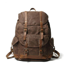 Load image into Gallery viewer, Large Waterproof Travel Backpack Waxed Canvas School Backpack
