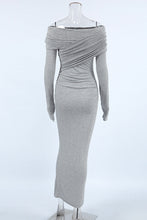 Load image into Gallery viewer, Sexy Ruched Off Shoulder Long Sleeves Bodycon Maxi Dress
