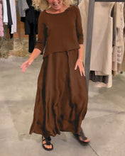 Load image into Gallery viewer, Black Half Sleeves Maxi Two Piece Dress
