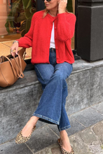Load image into Gallery viewer, Red Cardigan Long Sleeve Knitted Sweater Jacket
