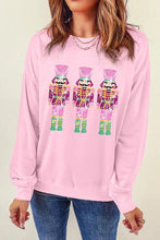 Load image into Gallery viewer, Pink Christmas Nutcracker Sequin Sleeve Sweatshirt
