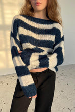 Load image into Gallery viewer, Loose Striped Long Sleeve Knitted Sweater
