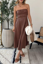 Load image into Gallery viewer, Sexy Strapless Pleated Mid Dress
