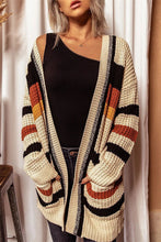 Load image into Gallery viewer, Casual Knitted Striped Printed V-neck Long-sleeved Cardigan
