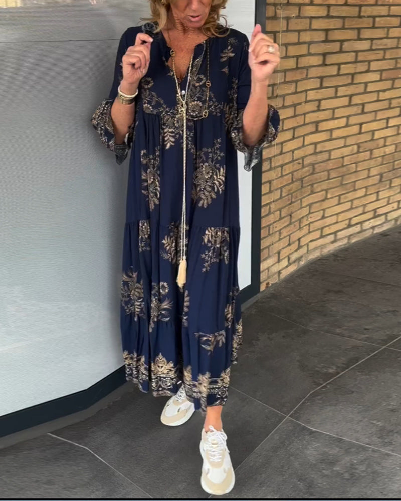 Print Loose Midi Dress