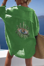 Load image into Gallery viewer, Evil Eye Casual Sequin Beaded Shirt
