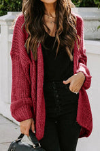 Load image into Gallery viewer, Simple Drop Shoulder Open Front Knit Oversized Sweater Cardigan
