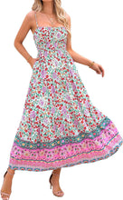 Load image into Gallery viewer, Floral Bohemian Sexy Adjustable Straps Pockets Midi Dress
