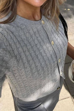 Load image into Gallery viewer, Simple Short Sleeves Buttons Down Knit Sweater
