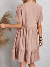 Load image into Gallery viewer, Elegant Casual Short Sleeve V-Neck Tiered Midi Dress
