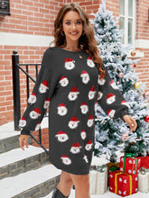 Load image into Gallery viewer, Santa Claus Long Sleeve Crew Neck Pullover Knitted Tunic Christmas Sweater Dress
