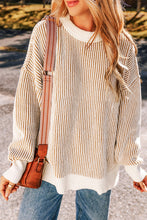 Load image into Gallery viewer, Loose Striped Contrast Trim Sweater
