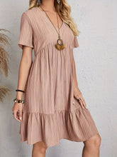 Load image into Gallery viewer, Elegant Casual Short Sleeve V-Neck Tiered Midi Dress
