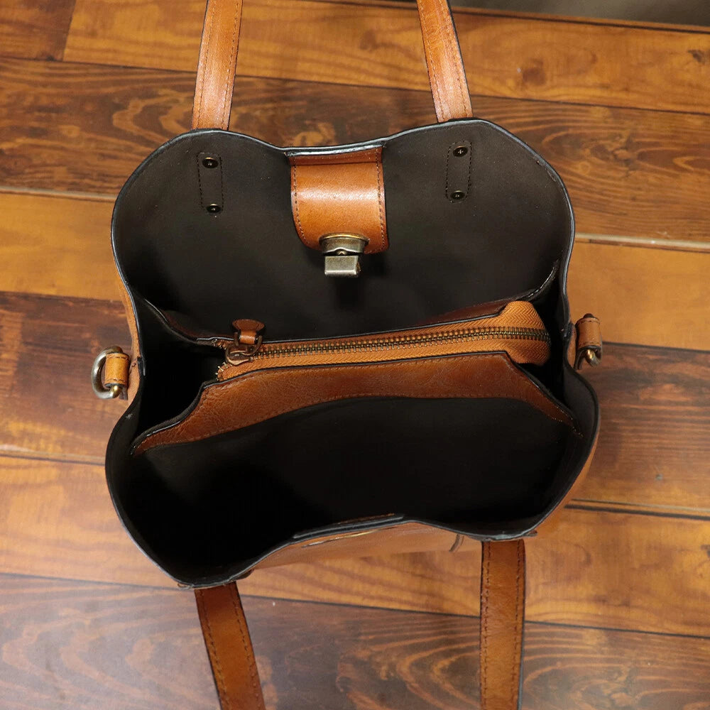 Vintage Handmade Shoulder Purse Leather Handbag