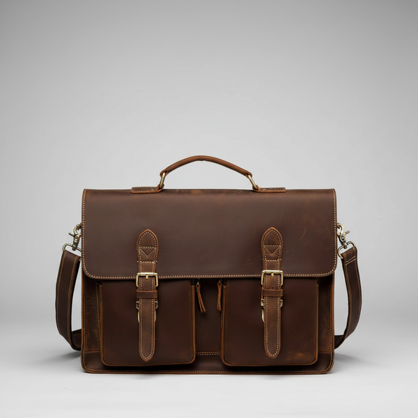 Handmade Full Grain Leather Briefcase Leather Messenger Bag