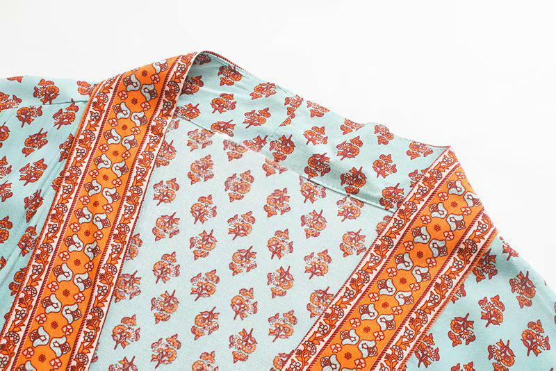 Boho Floral Patterns Kimono Cover Up