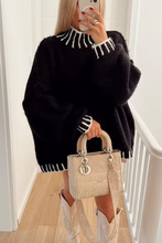 Load image into Gallery viewer, Loose and Slim Soft Long-sleeved Stitched Knit Sweater
