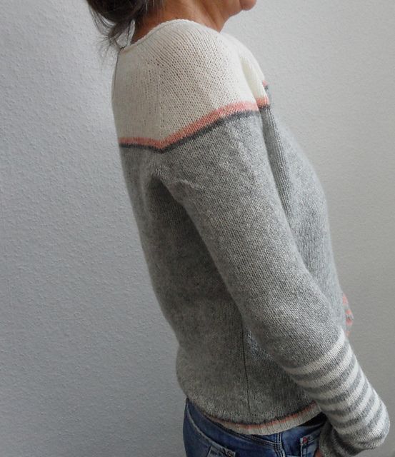 Color Block Striped Boat Neck Long Sleeve Sweater