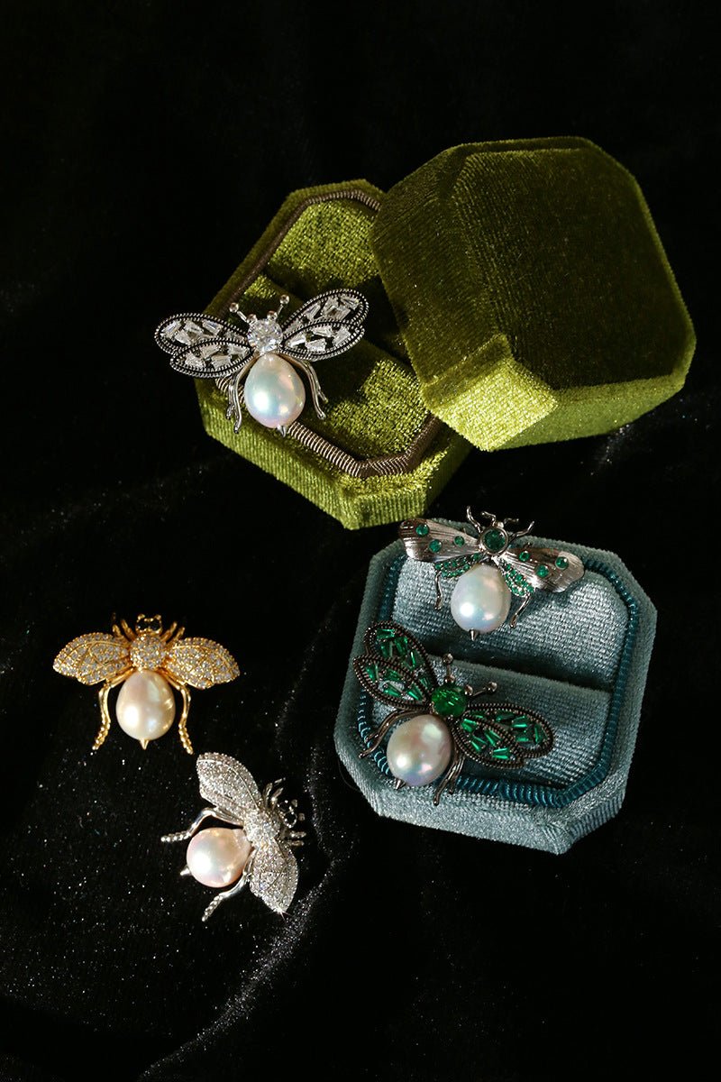 Art Deco-Inspired Insect Brooches