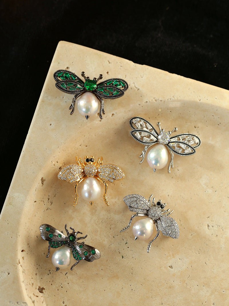Art Deco-Inspired Insect Brooches