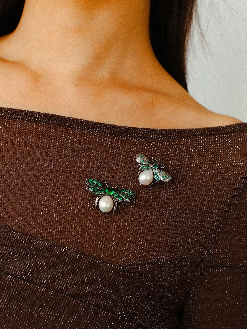 Art Deco-Inspired Insect Brooches