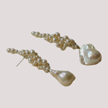Load image into Gallery viewer, Artisan Handwoven Long Drop Earrings with Baroque Pearls
