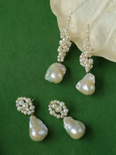 Load image into Gallery viewer, Artisan Handwoven Long Drop Earrings with Baroque Pearls
