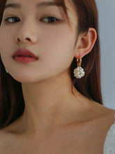 Load image into Gallery viewer, Artisan Woven Pearl Sphere Drop Earrings

