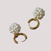 Load image into Gallery viewer, Artisan Woven Pearl Sphere Drop Earrings
