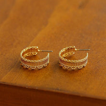 Load image into Gallery viewer, Artisanal Crochet-Inspired Huggie Earrings
