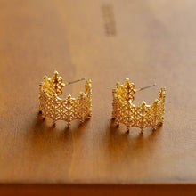 Load image into Gallery viewer, Artisanal Crochet-Inspired Huggie Earrings
