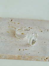 Load image into Gallery viewer, Artisanal Crochet-Inspired Huggie Earrings
