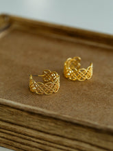 Load image into Gallery viewer, Artisanal Crochet-Inspired Huggie Earrings
