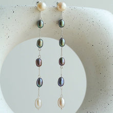 Load image into Gallery viewer, Artistic Two-Tone Long Dangle Earrings
