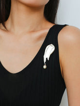 Load image into Gallery viewer, Asymmetrical Brushstroke Pearl Brooch
