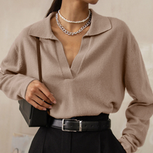 Load image into Gallery viewer, Simple Collar Long Sleeve Sweater
