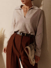 Load image into Gallery viewer, Simple Collar Long Sleeve Sweater
