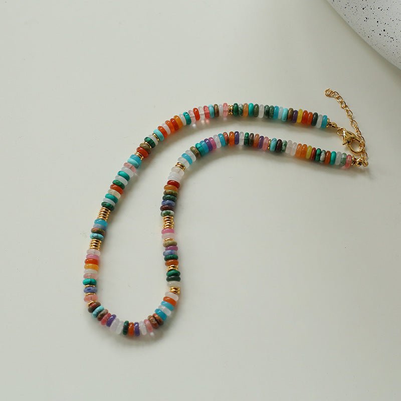 Bohemian Multi-Gemstone Bead Choker Necklace