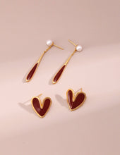 Load image into Gallery viewer, Bold Red Heart Stud Earrings
