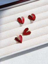 Load image into Gallery viewer, Bold Red Heart Stud Earrings

