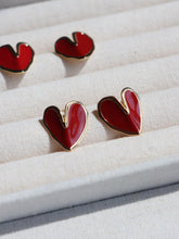 Load image into Gallery viewer, Bold Red Heart Stud Earrings
