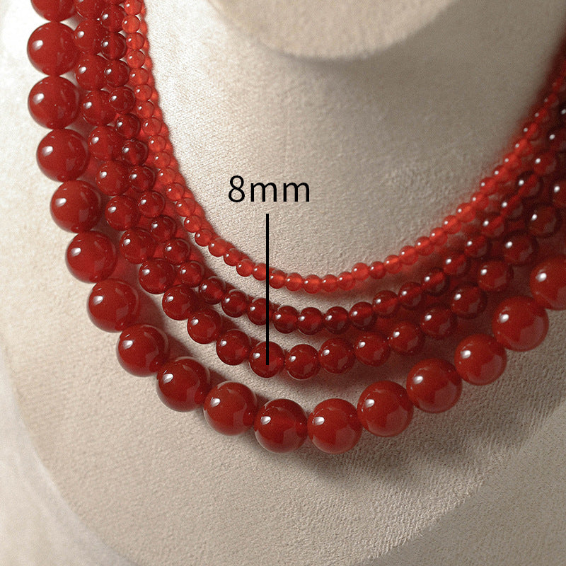 Bold Red Stone Beaded Necklace
